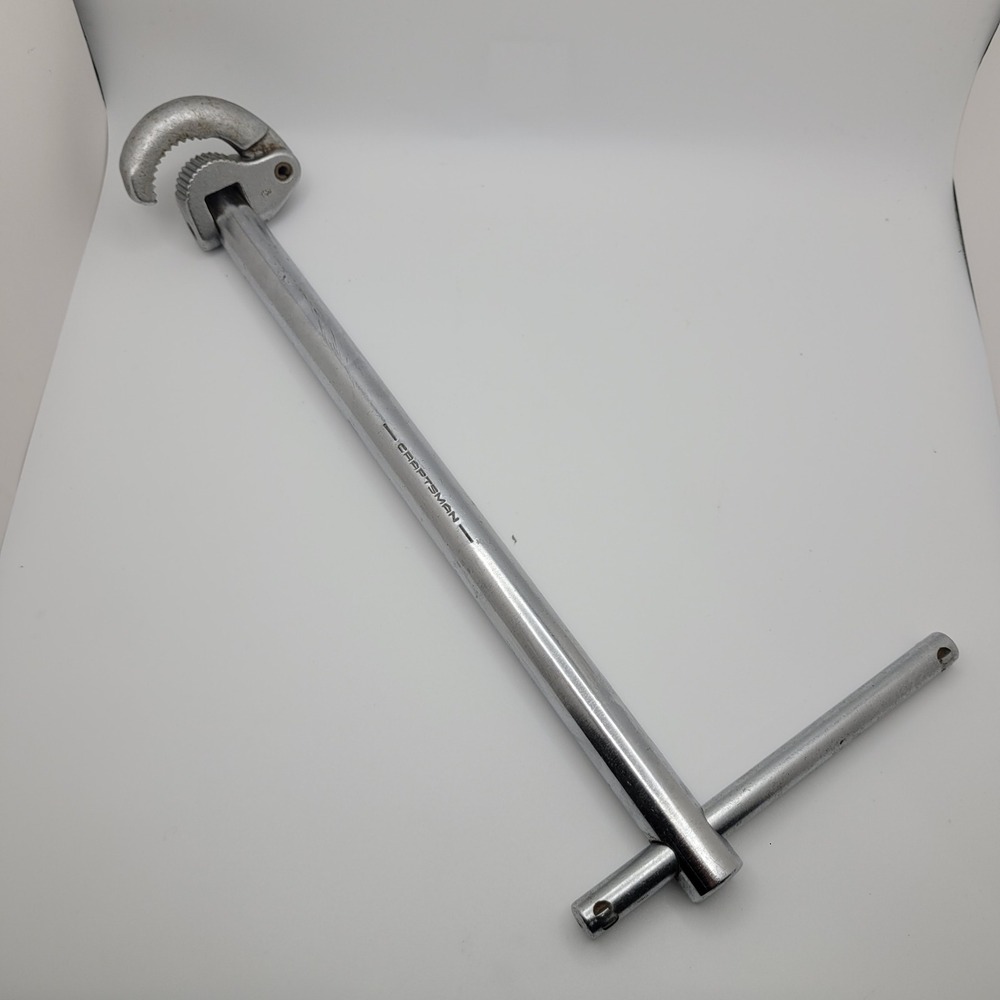 Craftsman Basin Wrench Plumbing Tool Long Reach T-Handle Swivel Jaw 11.5"